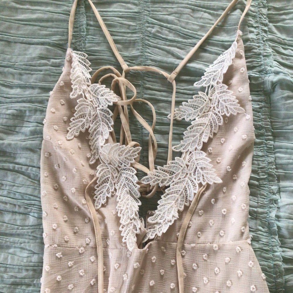 Lulu's cream maxi dress